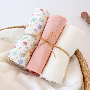 Μουσελίνες/Πάνες Αγκαλιάς (Σετ 3τμχ) Kiokids Spring Ροζ 6410