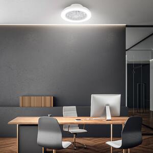 Briloner Ανεμιστήρας οροφής LED Pafo, λευκός, πλαστικός, CCT, τηλεχειριστήριο, ρυθμιζόμενος, Λευκό, υπνοδωμάτιο, Πλαστικό