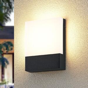 Lindby Vanira LED φωτιστικό τοίχου για εξωτερικούς χώρους, γωνιακό, Μαύρο, Μέταλλο, σύγχρονο