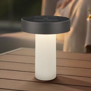 Briloner LED-Akku-Solar-Tischlampe Poga, παλαιό λευκό/ανθρακί, IP44, ρυθμιζόμενος, Λευκό, Πλαστικό, σύγχρονο