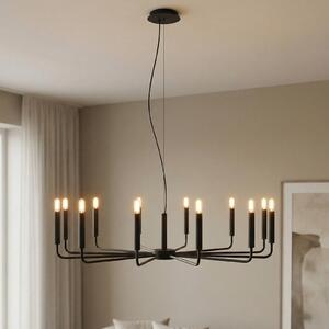 Nowodvorski Lighting Πολυέλαιος ORTO B, μαύρος, μέταλλο, Ø 103 cm, 12 φλόγες, Μαύρο, Σαλόνι / τραπεζαρία, Μέταλλο, σύγχρονο, Κρεμαστά πολλαπλής φλόγας