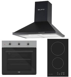 ΣΕΤ ΦΟΥΡΝΟΣ SF6008 INOX + ΕΣΤΙΑ DOMINO ΚΕΡΑΜΙΚΗ SF6801HDV2 + ΑΠΟΡΡΟΦΗΤΗΡΑΣ ΚΑΜΙΝΑΔΑ SF6622 BLACK 60CM (4 ΕΤΗ ΕΓΓΥΗΣΗ ΕΛΛΗΝΙΚΗΣ Α