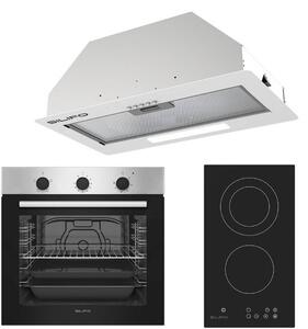 ΣΕΤ ΦΟΥΡΝΟΣ ΗΛΕΚΤΡΙΚΟΣ SF6850BOI INOX 83LT + ΕΣΤΙΑ DOMINO ΚΕΡΑΜΙΚΗ SF6802HDV3 + ΜΗΧΑΝΙΣΜΟΣ ΑΠΟΡΡΟΦΗΣΗΣ SILIFO SF6615 INOX (20.65