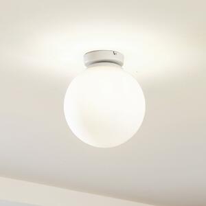 Lindby Meriala φωτιστικό οροφής λευκό, γυαλί Ø 25cm, ρυθμιζόμενος, Λευκό, Σαλόνι / τραπεζαρία, Γυαλί