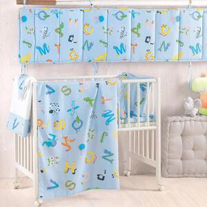 Σεντόνια Κούνιας (Σετ) Rythmos Baby Letterland Blue