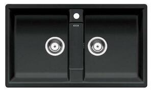 Blanco Zia 9 Black SILGRANIT™ PuraDur™ Γρανιτένιος Νεροχύτης Ένθετος με 2 Γούρνες 86x50cm