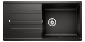 Blanco Zia XL 6 S Black SILGRANIT™ PuraDur™ Γρανιτένιος Νεροχύτης Ένθετος Αντιστρεφόμενος με 1 Γούρνα και ποδιά 100x50cm
