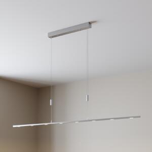 Lucande LED κρεμαστό φωτιστικό Arnik, 180 cm, χρώματος νικελίου, ρυθμιζόμενο, ρυθμιζόμενος, Μεταλλικό, Σαλόνι / τραπεζαρία, Μέταλλο, σύγχρονο