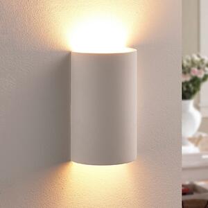 Lindby Φωτιστικό τοίχου Colja, στρογγυλό, ύψος 16 cm, γύψος, λευκό, ρυθμιζόμενος, Λευκό, Σαλόνι / τραπεζαρία, Γύψος / πηλός, σύγχρονο