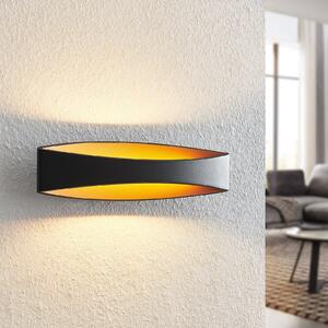 Arcchio Φωτιστικό τοίχου LED Jelle, 44 cm, μαύρο/χρυσό, πάνω/κάτω, Μαύρο, Σαλόνι / τραπεζαρία, Μέταλλο, σύγχρονο