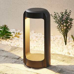 Lucande LED φωτιστικό βάθρο Habsa, 30 cm, ανθρακί, μέταλλο, Μαύρο, Μέταλλο, σύγχρονο