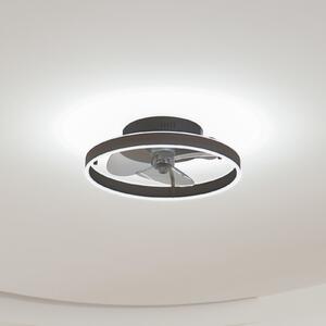 Lindby LED ανεμιστήρας οροφής Momitu, μαύρος, αθόρυβος, Ø 50 cm