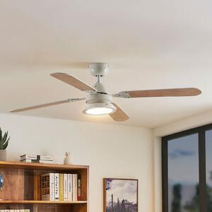 Lindby Ανεμιστήρας οροφής LED Tedric, λευκός, αθόρυβος, Ø 133 cm, Λευκό, Σαλόνι / τραπεζαρία, Μέταλλο, Vintage