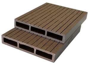 WPC σανίδα περίφραξης γραμμωτή 2 x 12 x 360εκ. καφέ