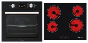 MultiHome MH-6060 & MH-6135 Σετ Φούρνος 65lt με Κεραμικές Εστίες Π59.5εκ Μαύρος