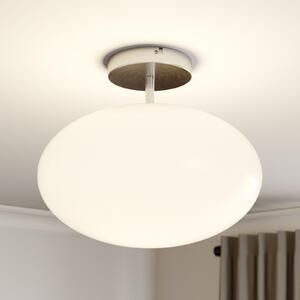 Lindby φωτιστικό οροφής Sonika, Ø 40 cm, νικελί χρώμα, γυαλί, E27, ρυθμιζόμενος, Λευκό, Σαλόνι / τραπεζαρία, Γυαλί