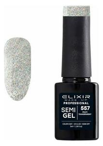 Ημιμόνιμο Βερνίκι Semi Gel 557 (Multi Transparent) 5ml Elixir