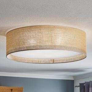 TK Lighting Φωτιστικό οροφής Juta, Ø 60 cm, ρυθμιζόμενος, Μπεζ, Σαλόνι / τραπεζαρία, Ύφασμα / Κλωστοϋφαντουργία