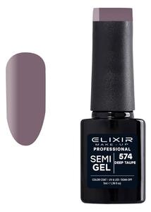 Ημιμόνιμο Βερνίκι Semi Gel 574 Deep Taupe 5ml Elixir