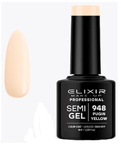 Ημιμόνιμο Βερνίκι Semi Gel 948 Pugin Yellow 8ml Elixir