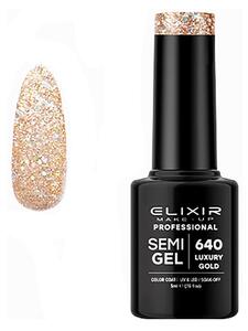 Ημιμόνιμο Βερνίκι Semi Gel 640 Luxury Gold 5ml Elixir