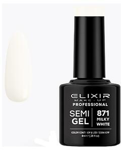 Ημιμόνιμο Βερνίκι Semi Gel 871 Milky White 8ml Elixir