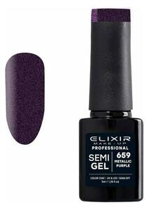 Ημιμόνιμο Βερνίκι Semi Gel 659 Metallic Purple 5ml Elixir