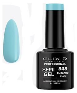 Ημιμόνιμο Βερνίκι Semi Gel 848 Blizzard Blue 8ml Elixir