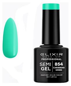 Ημιμόνιμο Βερνίκι Semi Gel 854 Caribbean Green 8ml Elixir