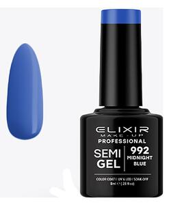 Ημιμόνιμο Βερνίκι Semi Gel 992 Midnight Blue 8ml Elixir