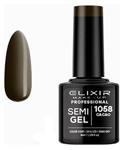 Ημιμόνιμο Βερνίκι Semi Gel 1058 Cacao 8ml Elixir