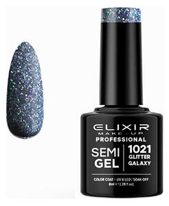 Ημιμόνιμο Βερνίκι Semi Gel 1021 Glitter Galaxy 8ml Elixir