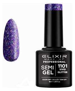 Ημιμόνιμο Βερνίκι Semi Gel 1101 Vivid Glitter 8ml Elixir