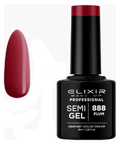 Ημιμόνιμο Βερνίκι Semi Gel 888 Plum 8ml Elixir