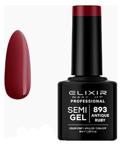 Ημιμόνιμο Βερνίκι Semi Gel 893 Antique Ruby 8ml Elixir