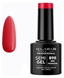 Ημιμόνιμο Βερνίκι Semi Gel 895 Red Passion 8ml Elixir