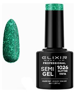 Ημιμόνιμο Βερνίκι Semi Gel 1026 Vista Glitter 8ml Elixir