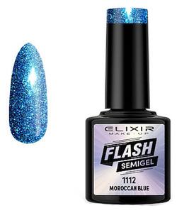 Ημιμόνιμο Βερνίκι Semi Gel 1112 Flash Maroccan Blue 8ml Elixir