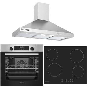 ΣΕΤ ΦΟΥΡΝΟΣ ΗΛΕΚΤΡΙΚΟΣ SF6855BOI INOX 76LT + ΕΣΤΙΑ ΚΕΡΑΜΙΚΗ SF6821HV4 + ΑΠΟΡΡΟΦΗΤΗΡΑΣ ΚΑΜΙΝΑΔΑ SF6618 INOX 90CM (4 ΕΤΗ ΕΓΓΥΗΣΗ Ε