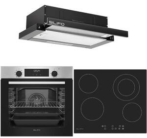 ΣΕΤ ΦΟΥΡΝΟΣ ΗΛΕΚΤΡΙΚΟΣ SF6855BOI INOX 76LT + ΕΣΤΙΑ ΚΕΡΑΜΙΚΗ SF6822HV5 + ΑΠΟΡΡΟΦΗΤΗΡΑΣ ΣΥΡΟΜΕΝΟΣ SF6665 ΜΑΥΡΟΣ (4 ΕΤΗ ΕΓΓΥΗΣΗ ΕΛΛ
