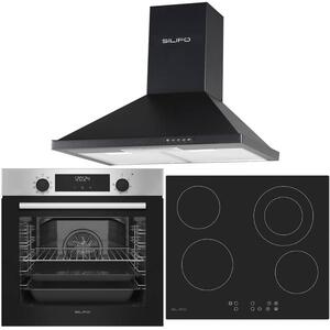ΣΕΤ ΦΟΥΡΝΟΣ ΗΛΕΚΤΡΙΚΟΣ SF6855BOI INOX 76LT + ΕΣΤΙΑ ΚΕΡΑΜΙΚΗ SF6822HV5 + ΑΠΟΡΡΟΦΗΤΗΡΑΣ ΚΑΜΙΝΑΔΑ SF6622 ΜΑΥΡΟΣ 60CM (4 ΕΤΗ ΕΓΓΥΗΣΗ
