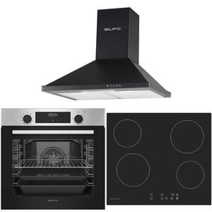 ΣΕΤ ΦΟΥΡΝΟΣ ΗΛΕΚΤΡΙΚΟΣ SF6855BOI INOX 76LT + ΕΣΤΙΑ ΚΕΡΑΜΙΚΗ SF6821HV4 + ΑΠΟΡΡΟΦΗΤΗΡΑΣ ΚΑΜΙΝΑΔΑ SF6622 ΜΑΥΡΟΣ 60CM (4 ΕΤΗ ΕΓΓΥΗΣΗ