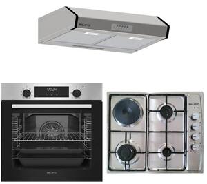 ΣΕΤ ΦΟΥΡΝΟΣ ΗΛΕΚΤΡΙΚΟΣ SF6855BOI INOX 76LT + ΕΣΤΙΑ ΜΙΚΤΗ SF6100 INOX (3 ΥΓΡΑΕΡΙΟΥ + 1 ΗΛΕΚΤΡΙΚΟ) + ΑΠΟΡΡΟΦΗΤΗΡΑΣ ΕΛΕΥΘΕΡΟΣ SF668