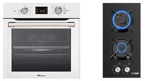 MultiHome MH-6061 & MH-6141 Σετ Φούρνος άνω Πάγκου 65lt με Εστίες Φυσικού Αερίου Π59.5εκ Λευκός