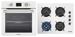 MultiHome MH-6061 & MH-6108 Σετ Φούρνος Ηλεκτρικός 65lt με Εστίες Αερίου Π59.5εκ Λευκός