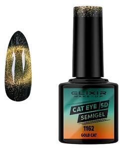 Ημιμόνιμο βερνίκι Cat Eye 5D #1162 (Gold Cat) 8ml Elixir