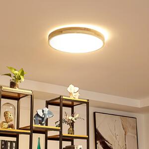 Lindby Smart LED φωτιστικό οροφής Innes wood Ø51cm RGB CCT Tuya