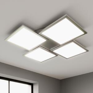 Lucande LED φωτιστικό οροφής Ilira, 4-φωτο, ασημί, CCT, dimmable, ρυθμιζόμενος, Μεταλλικό, Κουζίνα, Αλουμίνιο, σύγχρονο