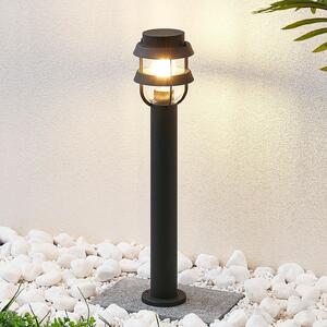 Lindby φωτιστικό κολωνάκι Alvaro, ανθρακί, 60 cm, IP44, E27, ρυθμιζόμενος, Μαύρο, Αλουμίνιο, σύγχρονο