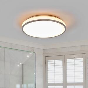 Lindby LED φωτιστικό οροφής Lyss, Ø 40 cm, χρώμιο, IP44, Λευκό, Μπάνιο, Γυαλί, σύγχρονο